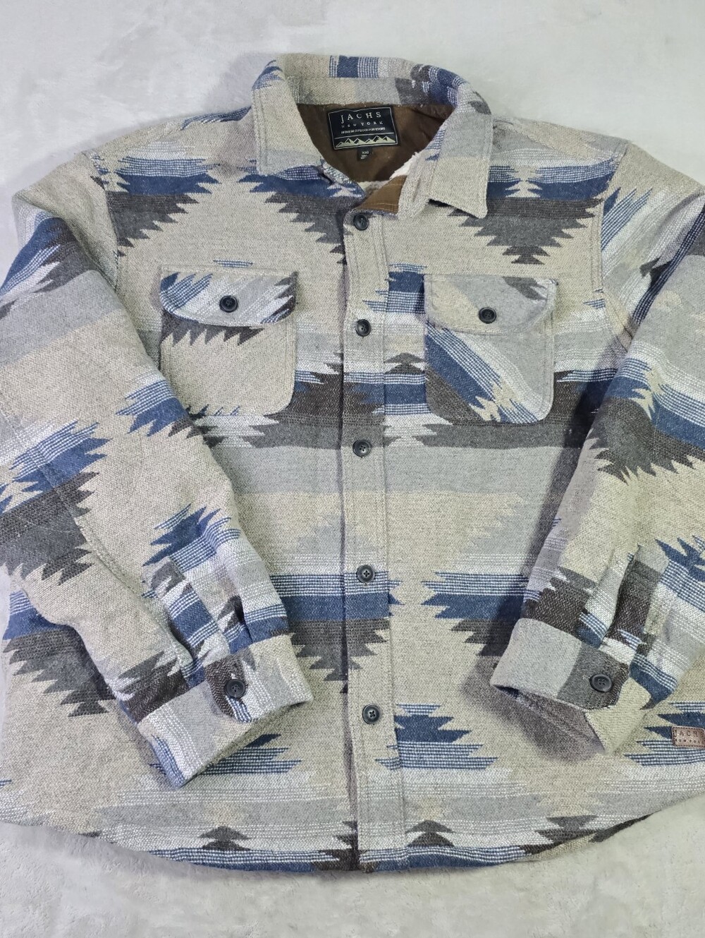 Jachs New York Aztec Sherpa Lined Jacket Button Southwestern Wool Blend Sz 2XL